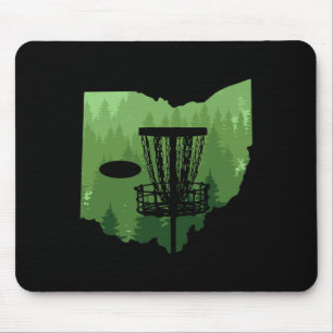 Map Of Ohio Disc Golf Player Frisbees Disc Golfer  Mouse Mat