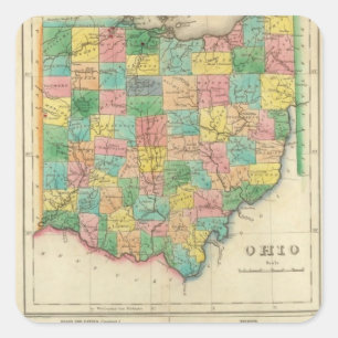 Map Of Ohio Square Sticker