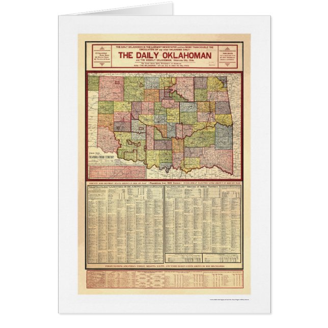 Map of Oklahoma and Indian Territory 1905 (Front)