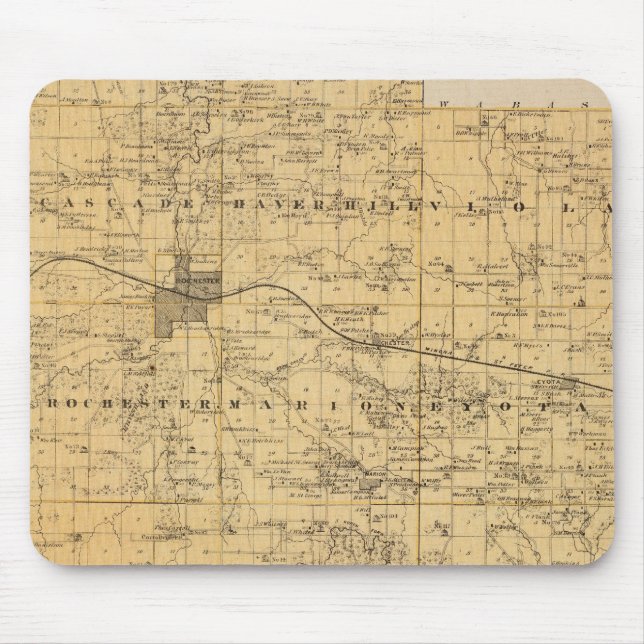 Map of Olmsted County, Minnesota Mouse Mat (Front)