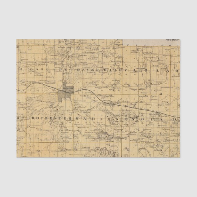 Map of Olmsted County, Minnesota Tissue Paper (Front)