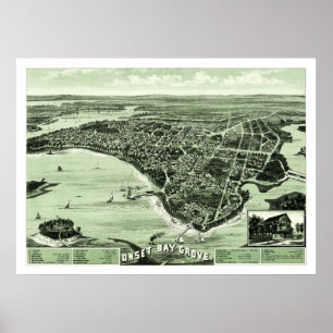 Map of Onset Bay Grove in Wareham, MA from 1885 Poster