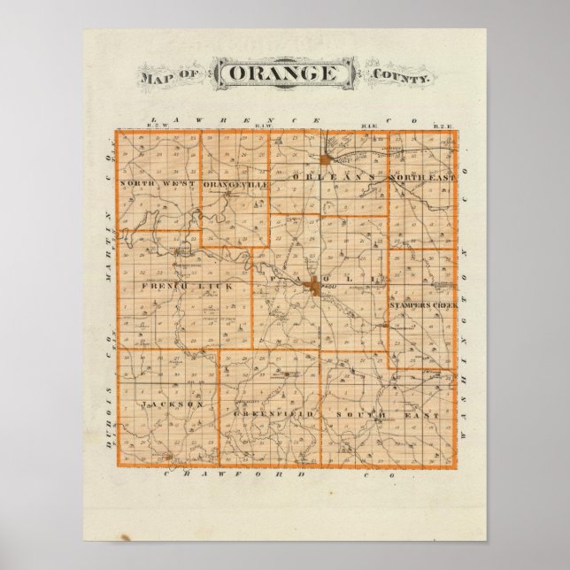 Map of Orange County Poster (Front)