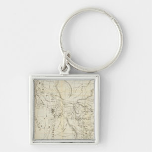 Map of Oregon, California, New Mexico Key Ring