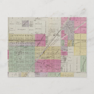 Map of Osage City, Kansas Postcard