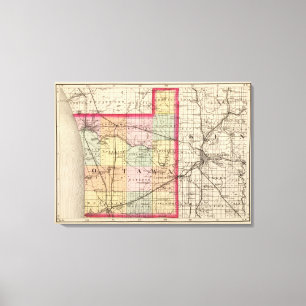 Map of Ottawa County, Michigan Canvas Print