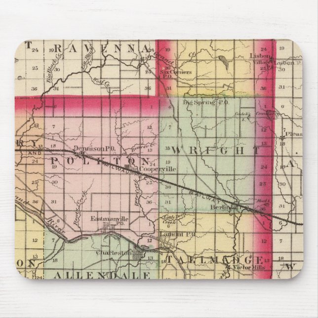 Map of Ottawa County, Michigan Mouse Mat (Front)