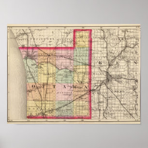 Map of Ottawa County, Michigan Poster