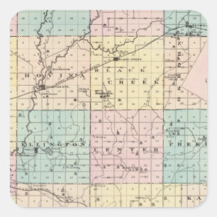 Map of Outagamie County, State of Wisconsin Square Sticker