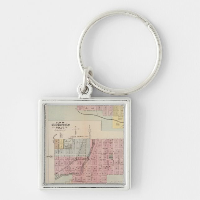 Map of Owatonna, Map of Mantorville, Minnesota Key Ring (Front)