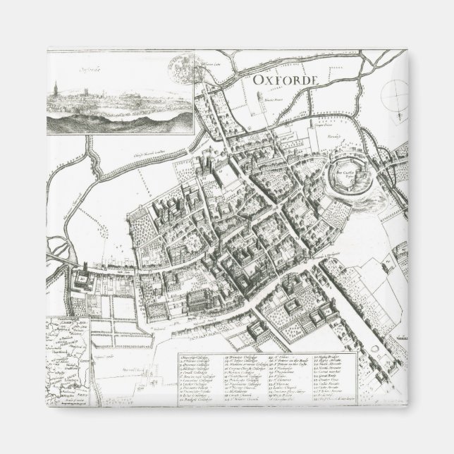 Map of Oxford, 1643 Magnet (Front)
