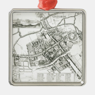 Map of Oxford, 1643 Metal Tree Decoration