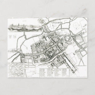 Map of Oxford, 1643 Postcard