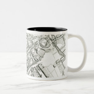 Map of Oxford, 1643 Two-Tone Coffee Mug