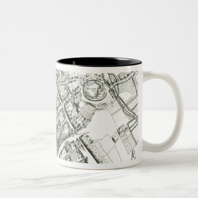 Map of Oxford, 1643 Two-Tone Coffee Mug (Right)