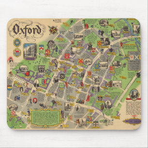 Map of Oxford, England (British Railways) Mouse Mat