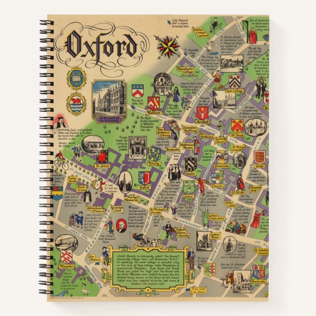 Map of Oxford, England (British Railways) Notebook (Front)