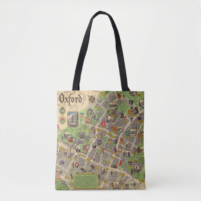Map of Oxford, England (British Railways) Tote Bag (Front)