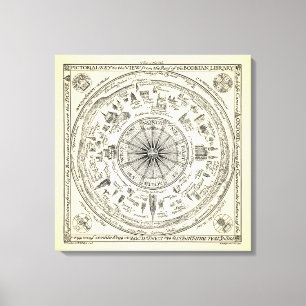 Map of Oxford view from the Bodleian Library Canvas Print