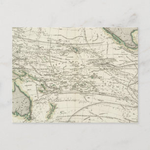 Map of Pacific Ocean Postcard