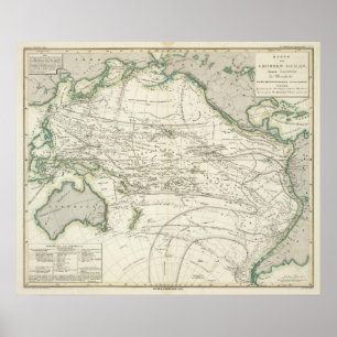 Map of Pacific Ocean Poster