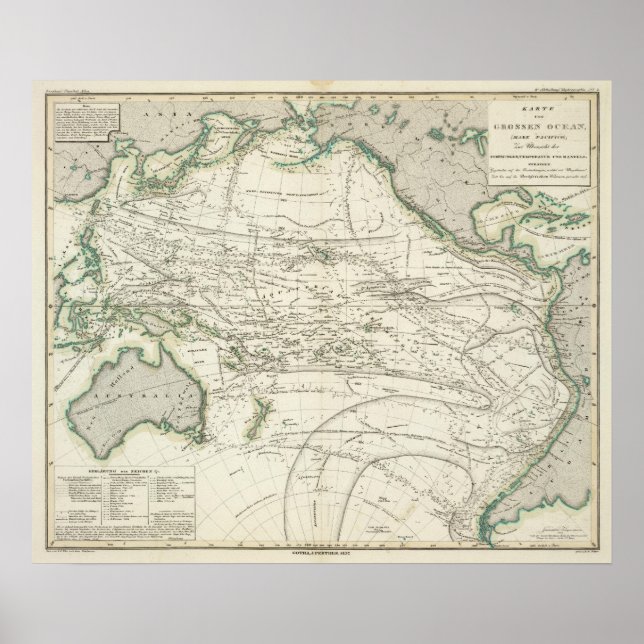Map of Pacific Ocean Poster (Front)