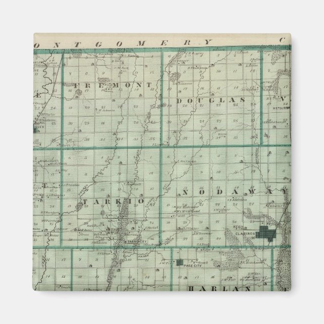 Map of Page County, State of Iowa Magnet (Front)