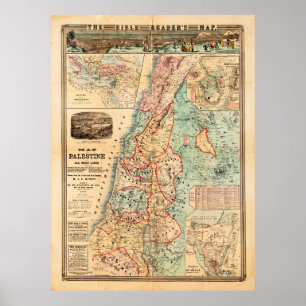 Map of Palestine and all Bible lands Poster