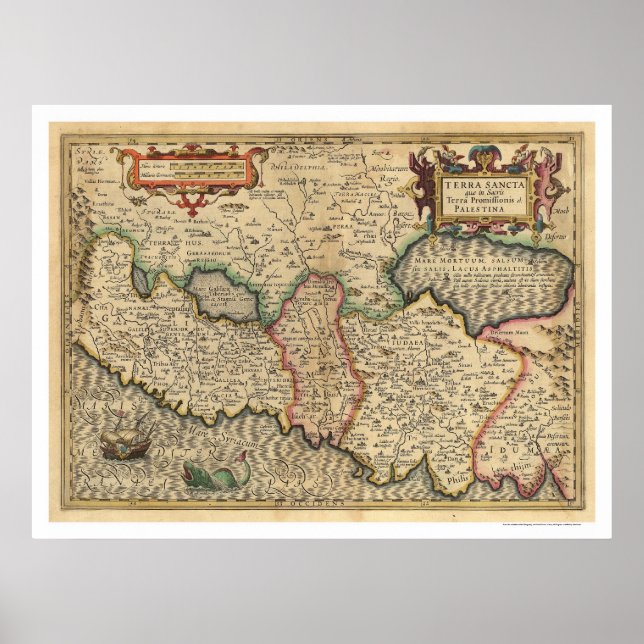 Map of Palestine and Surrounding Areas 1710 Poster (Front)