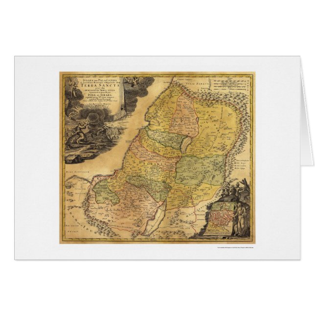 Map of Palestine by Johann Baptist Homann 1715 (Front Horizontal)