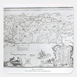 Map of Palestine, from a Passover Haggadah Square Sticker