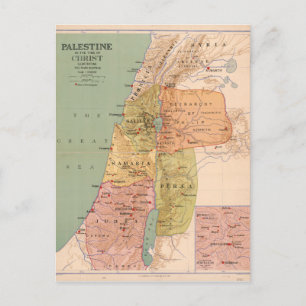 Map of Palestine in Time of Christ (to 70 A.D.) Postcard