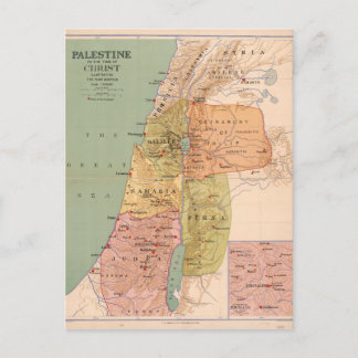 Map of Palestine in Time of Christ (to 70 A.D.) Postcard