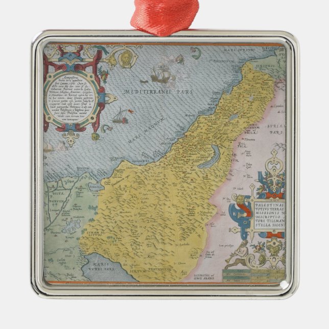 Map of Palestine Metal Tree Decoration (Front)