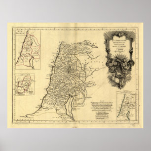 Map of Palestine, the tribes, and Jerusalem (1783) Poster