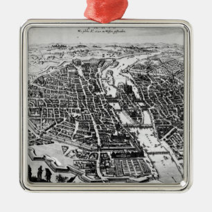 Map of Paris, 1620 Metal Tree Decoration