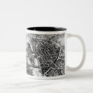 Map of Paris, 1620 Two-Tone Coffee Mug