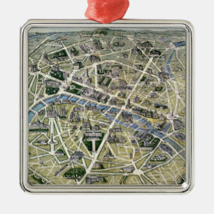 Map of Paris during the period of the Grands Metal Tree Decoration