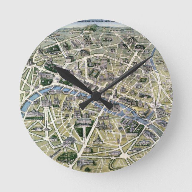 Map of Paris during the period of the Grands Round Clock (Front)