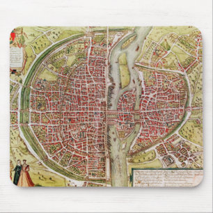 Map of Paris from 'Civitates orbis terrarrum' Mouse Mat