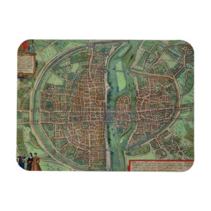 Map of Paris, from 'Civitates Orbis Terrarum' by G Magnet
