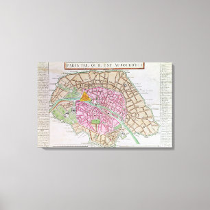 Map of Paris, June 1800 Canvas Print