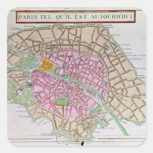 Map of Paris, June 1800 Square Sticker