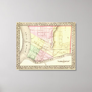 Map of Parkersburg, West Virginia Canvas Print