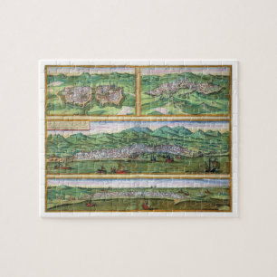 Map of Parma, Siena, Palermo, and Drepanum, from ' Jigsaw Puzzle