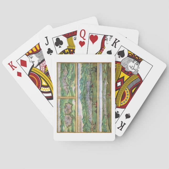 Map of Parma, Siena, Palermo, and Drepanum, from ' Playing Cards (Back)