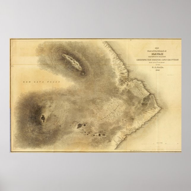 Map of Part of the Island of Hawaii Poster (Front)