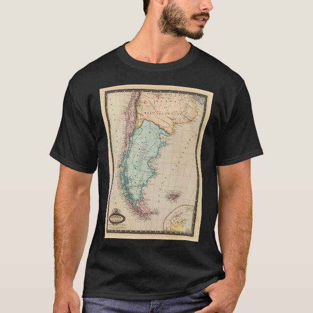 Map Of Patagonia 1860  T-Shirt (Front)