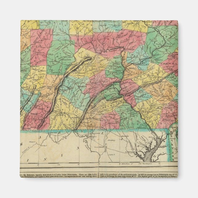 Map Of Pennsylvania Magnet (Front)