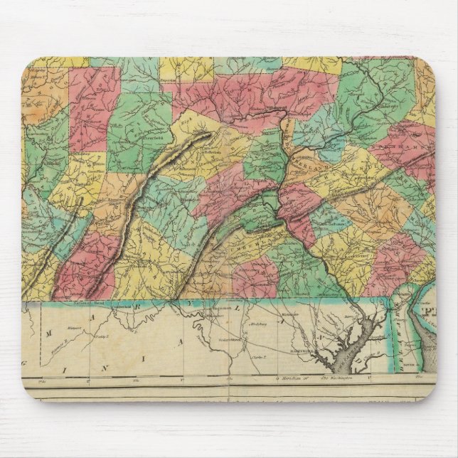Map Of Pennsylvania Mouse Mat (Front)